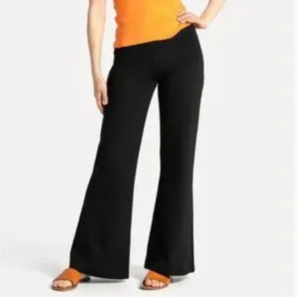 Betabrand Dress Pant Yoga Pants wide leg Bootcut  size L petite